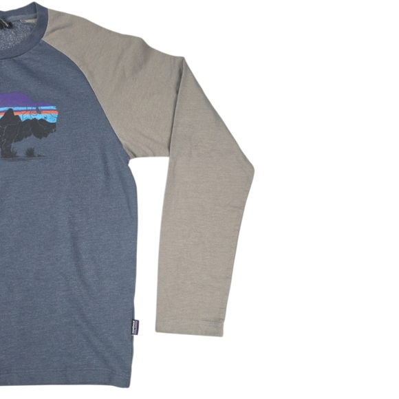 Patagonia Fitz Roy Bison Lightweight Crew Sweatshirt Mens Size Med Blue - Picture 5 of 10